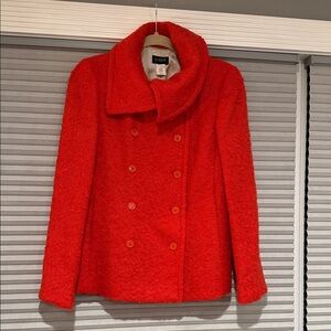 New J.Crew Vibrant Red Pea Coat for Women - size 4